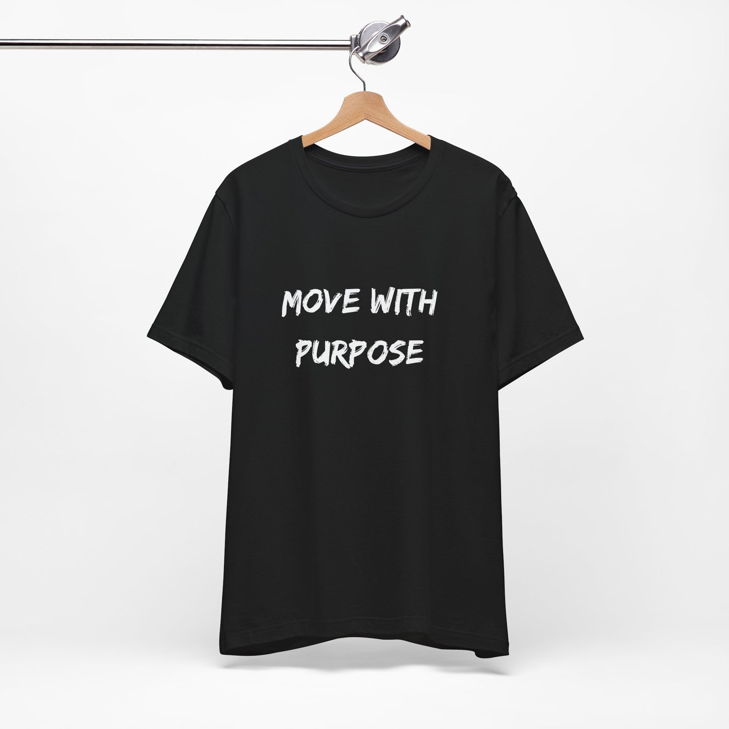 Move With Purpose Tee — Motivational Black Graphic T-Shirt